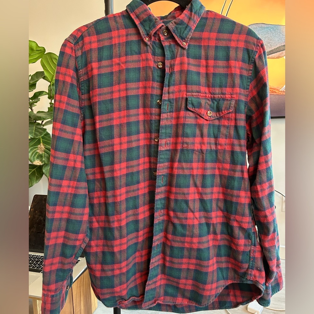 J. Crew Red and Green Plaid Men's Shirt